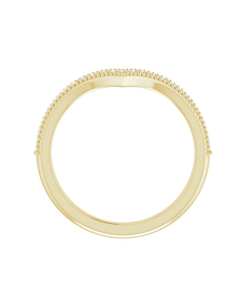 Anel em V Cravejado Empilhável em Ouro 14k com Diamantes Naturais