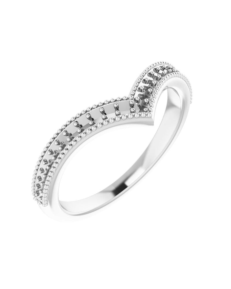 Anel em V Cravejado Empilhável em Ouro 14k com Diamantes Naturais