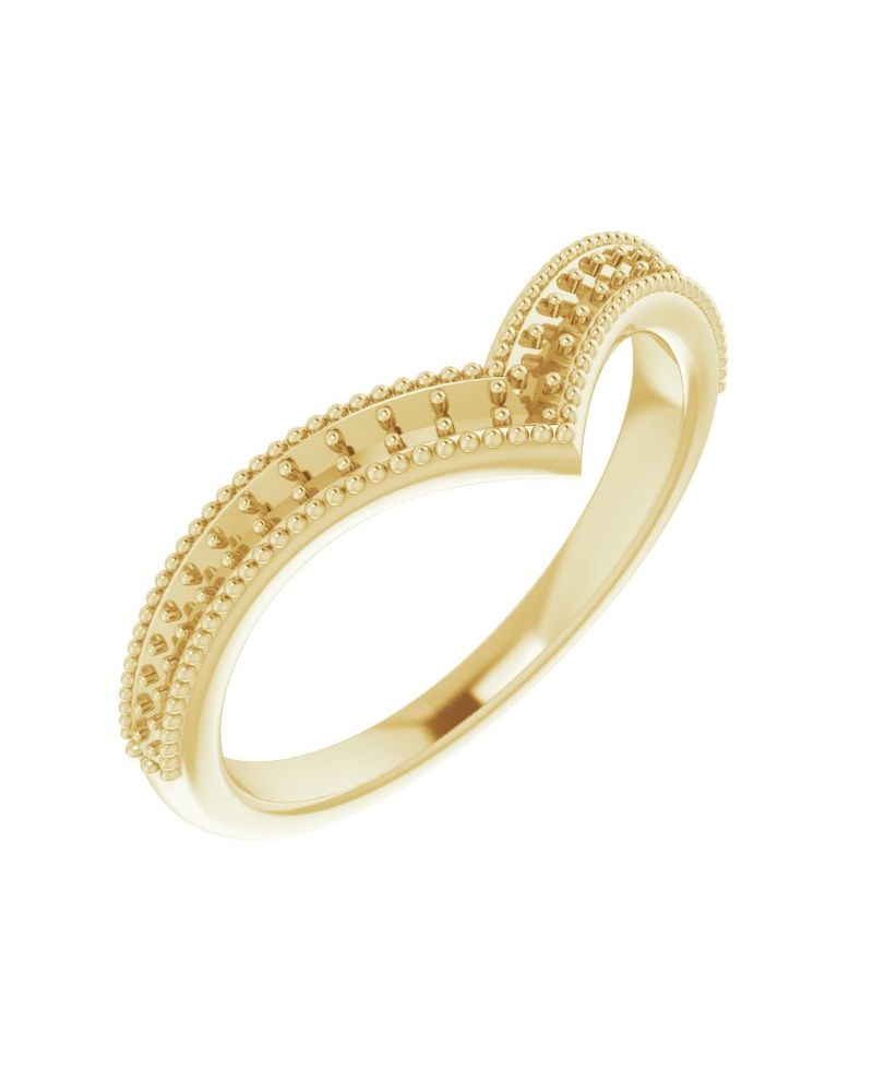 Anel em V Cravejado Empilhável em Ouro 14k com Diamantes Naturais