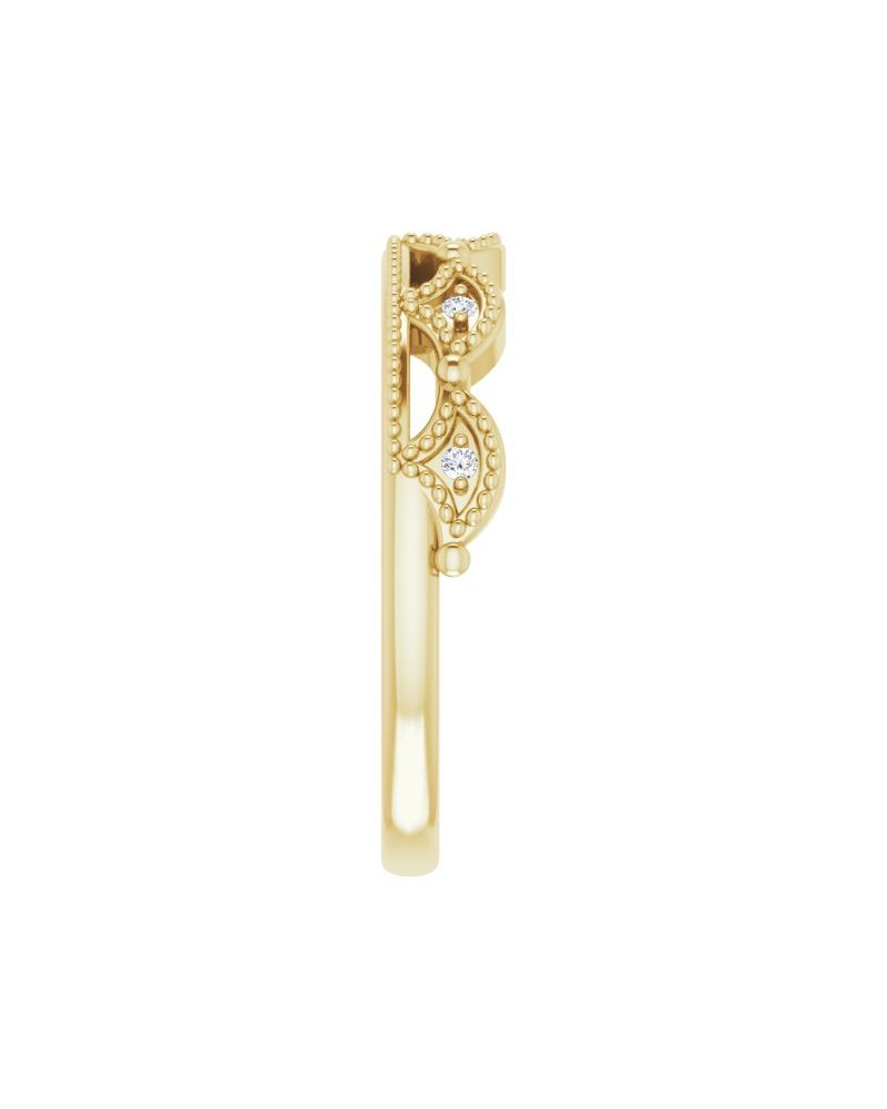Anel Coroa em Ouro 14k com Diamantes Naturais