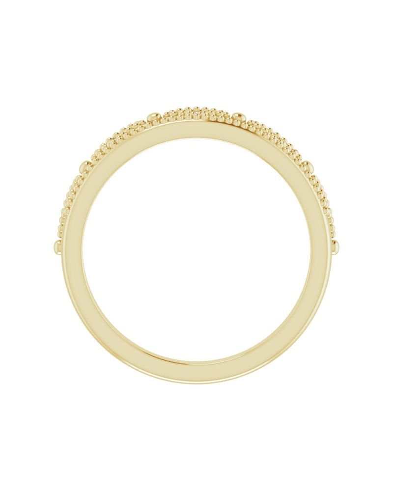 Anel Coroa em Ouro 14k com Diamantes Naturais