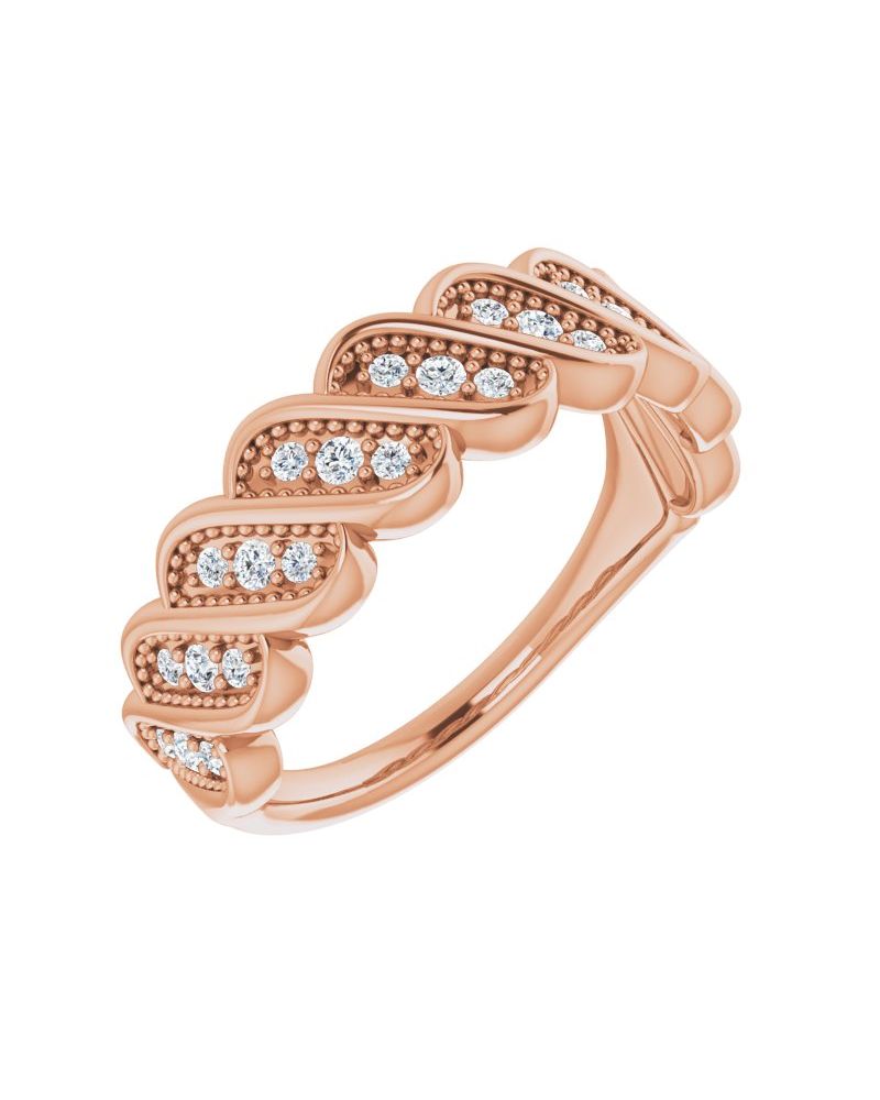 Anel Cravejado Empilhável em Ouro 14k com Diamantes Naturais – Modelo 23