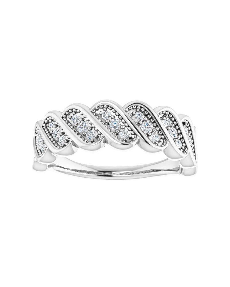 Anel Cravejado Empilhável em Ouro 14k com Diamantes Naturais – Modelo 23