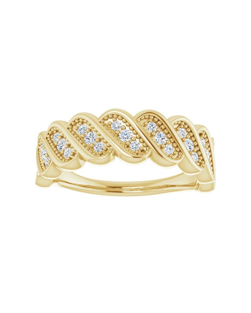 Anel Cravejado Empilhável em Ouro 14k com Diamantes Naturais – Modelo 23