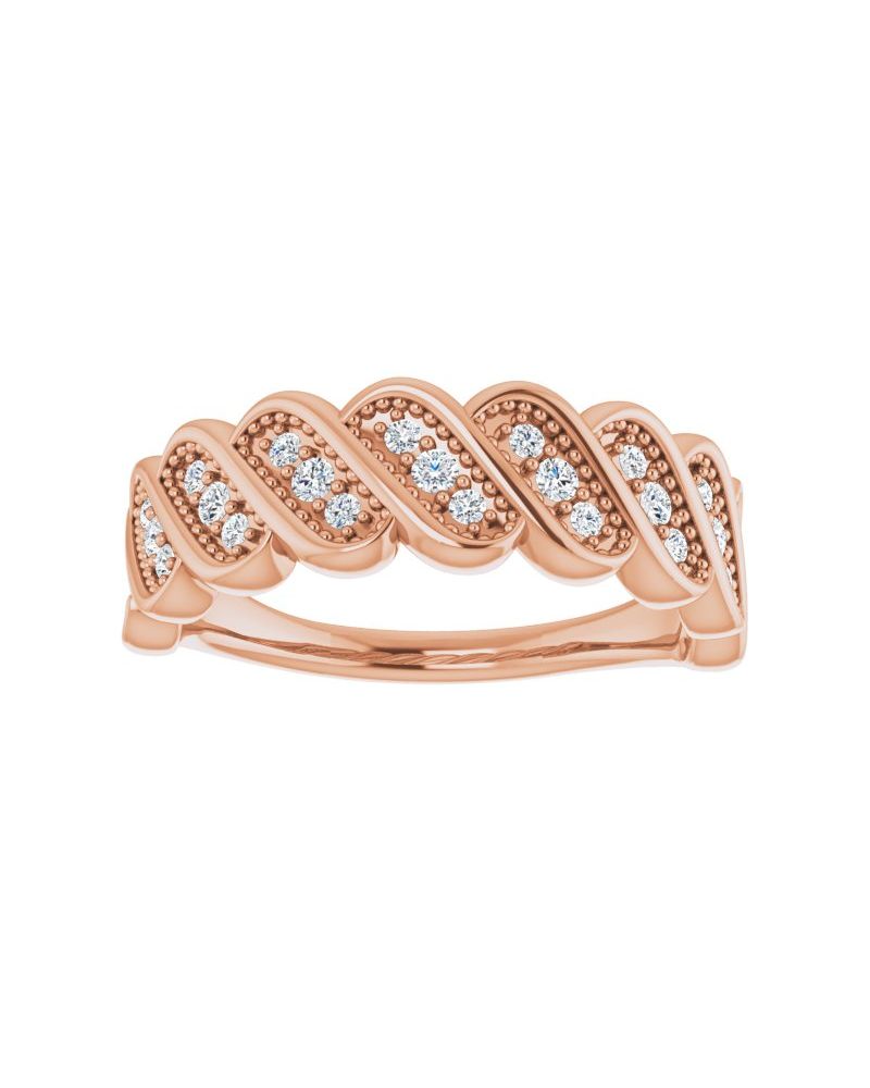 Anel Cravejado Empilhável em Ouro 14k com Diamantes Naturais – Modelo 23
