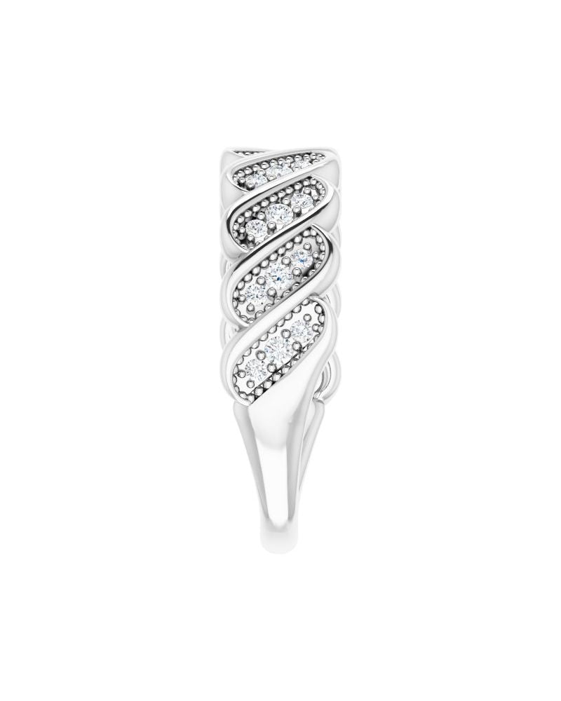 Anel Cravejado Empilhável em Ouro 14k com Diamantes Naturais – Modelo 23
