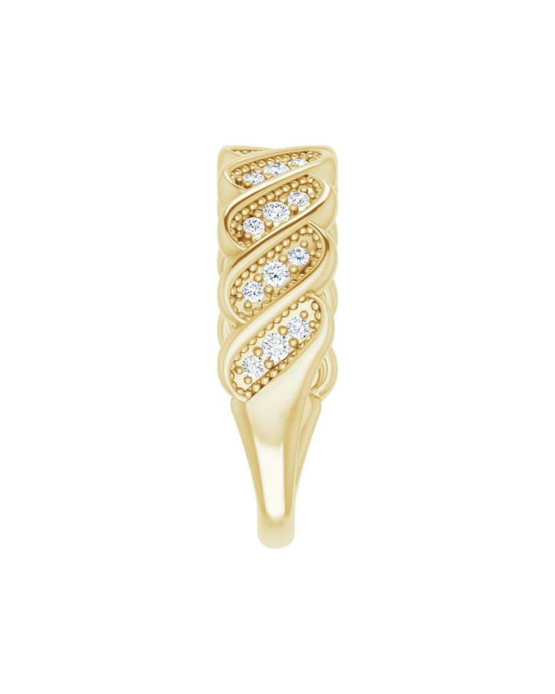 Anel Cravejado Empilhável em Ouro 14k com Diamantes Naturais – Modelo 23