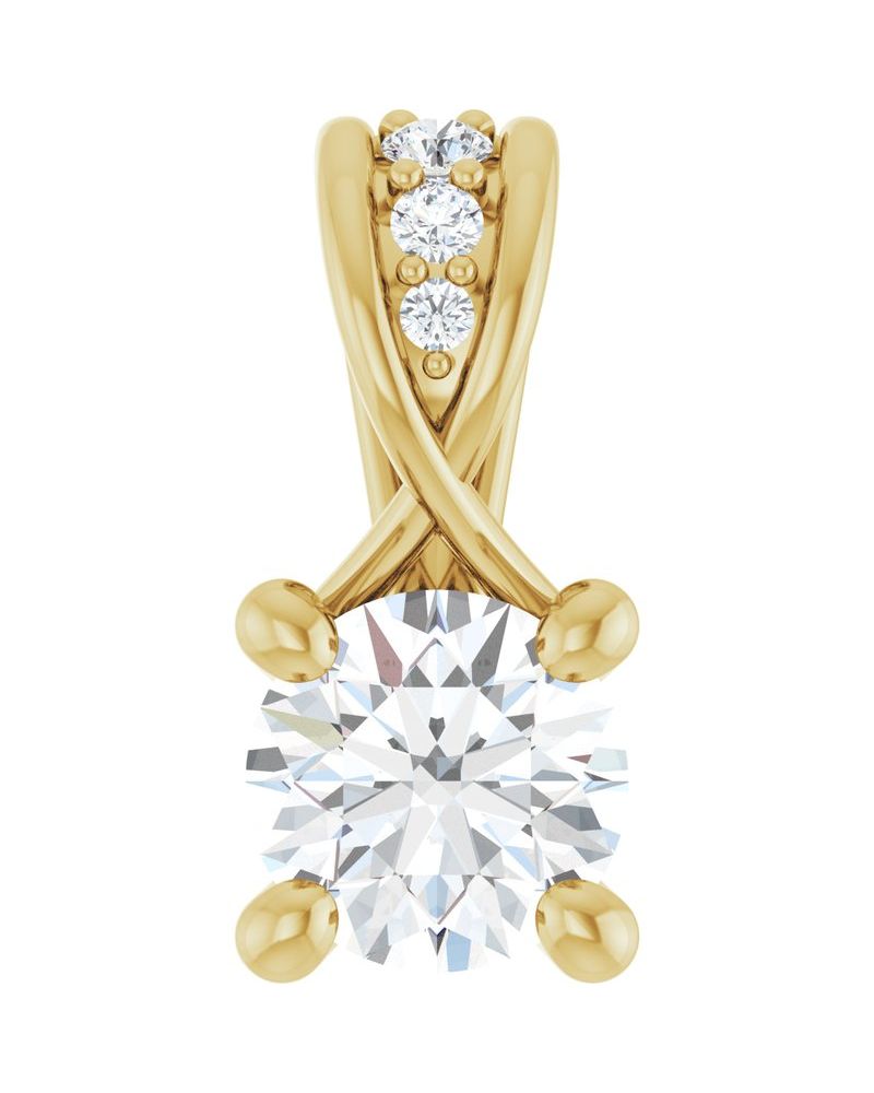 Pingente Cravejado em Ouro 14k com Diamantes de Laboratório