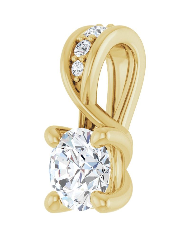 Pingente Cravejado em Ouro 14k com Diamantes de Laboratório