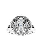 Anel Cravejado Vintage em Ouro 14k com Diamantes Naturais