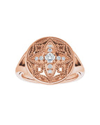 Anel Cravejado Vintage em Ouro 14k com Diamantes Naturais