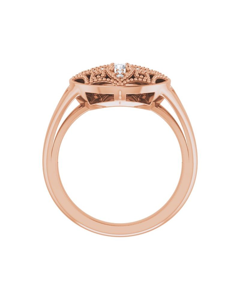 Anel Cravejado Vintage em Ouro 14k com Diamantes Naturais