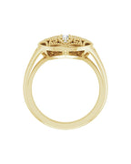 Anel Cravejado Vintage em Ouro 14k com Diamantes Naturais