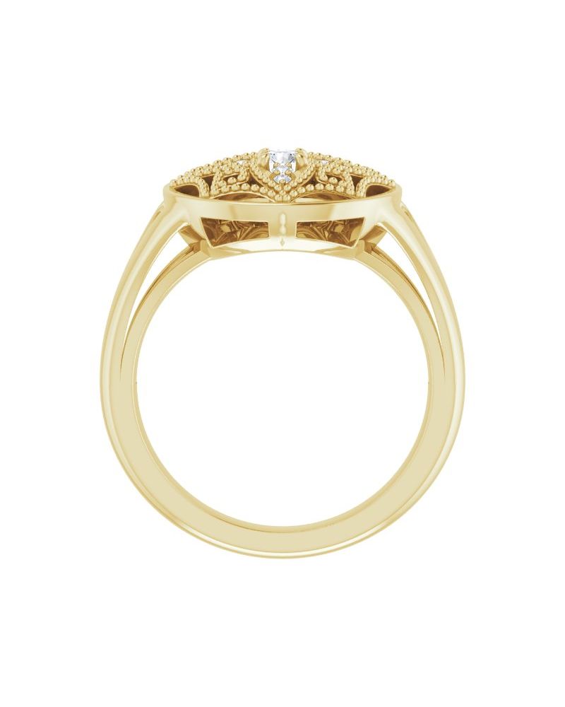 Anel Cravejado Vintage em Ouro 14k com Diamantes Naturais