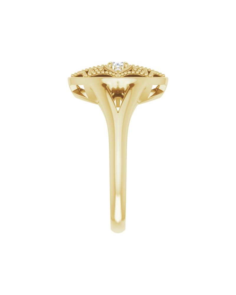 Anel Cravejado Vintage em Ouro 14k com Diamantes Naturais