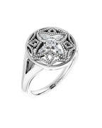 Anel Cravejado Vintage em Ouro 14k com Diamantes Naturais