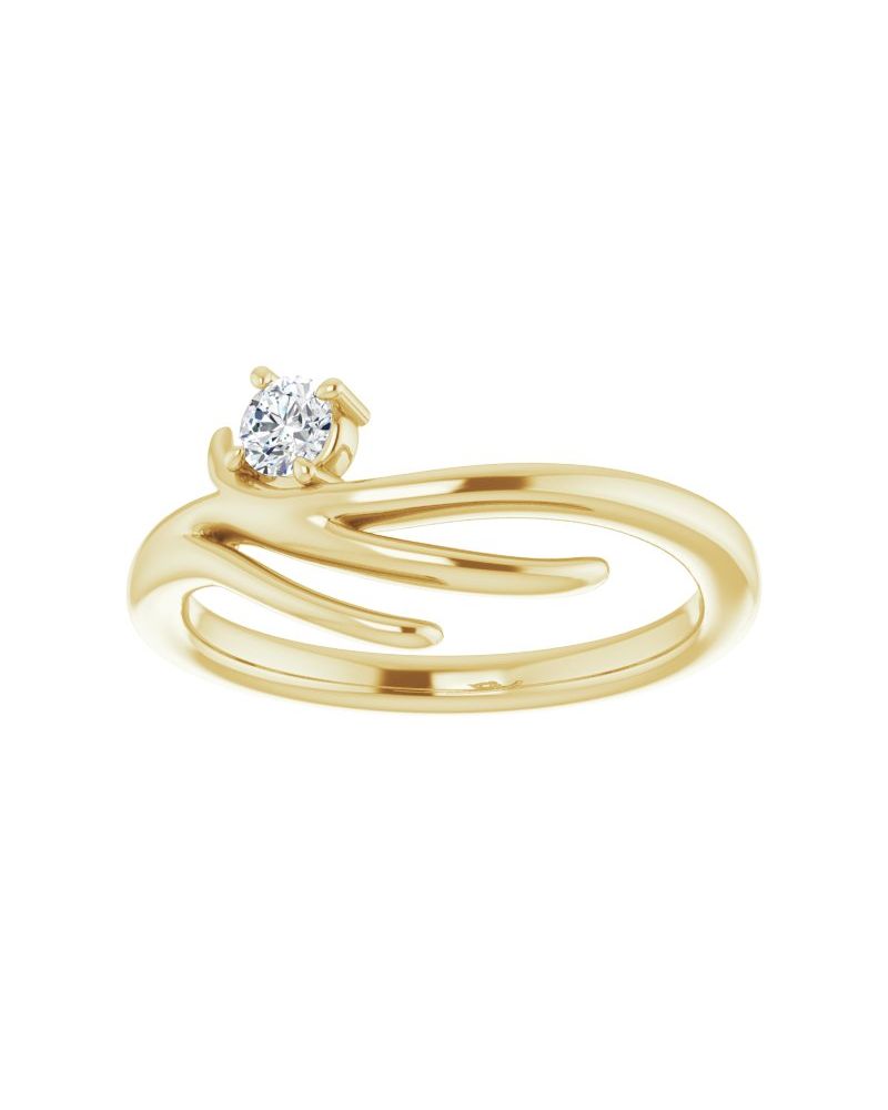 Anel Solitário em Ouro 14k com Diamantes Naturais – Modelo 11