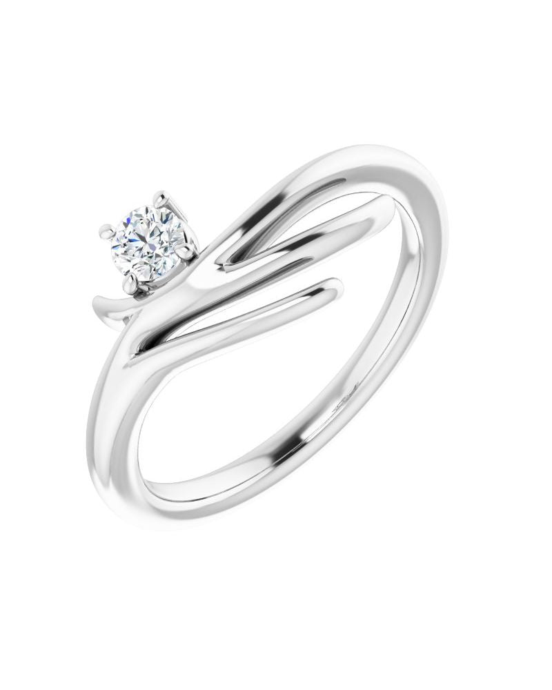 Anel Solitário em Ouro 14k com Diamantes Naturais – Modelo 11