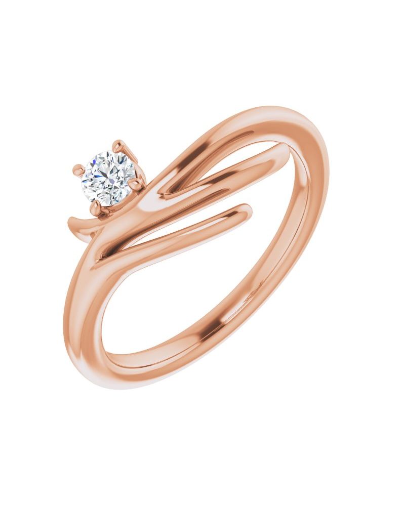 Anel Solitário em Ouro 14k com Diamantes Naturais – Modelo 11
