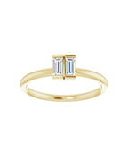 Anel Duas Pedras em Ouro 14k com Diamantes Naturais – Modelo 4