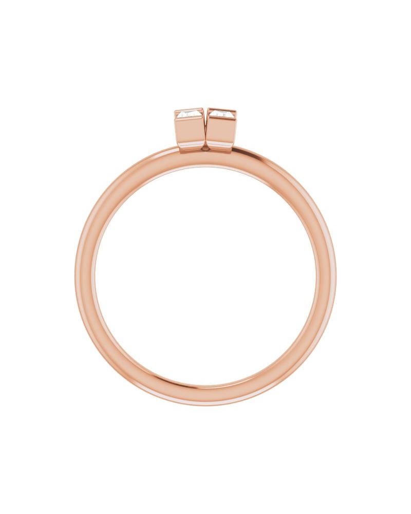 Anel Duas Pedras em Ouro 14k com Diamantes Naturais – Modelo 4