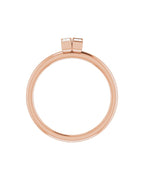 Anel Duas Pedras em Ouro 14k com Diamantes Naturais – Modelo 4