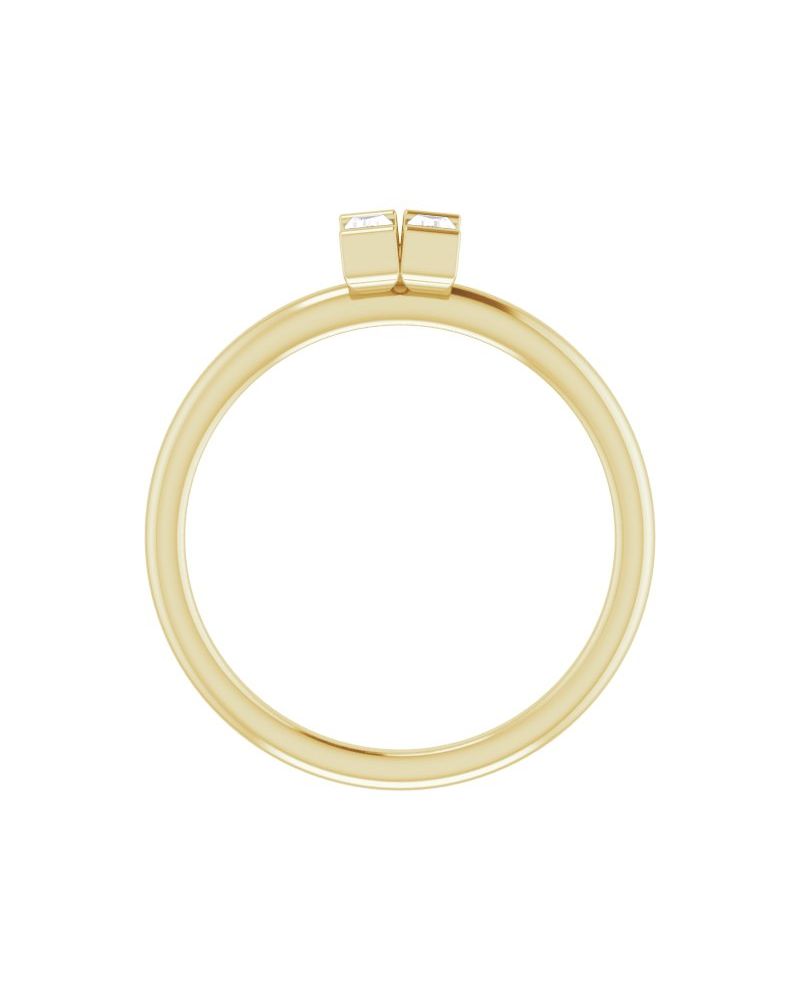 Anel Duas Pedras em Ouro 14k com Diamantes Naturais – Modelo 4