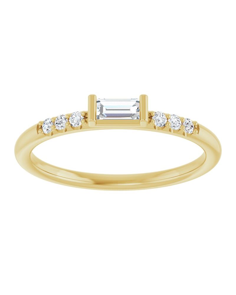 Anel Empilhável Cravejado em Ouro 14k com Diamantes Naturais