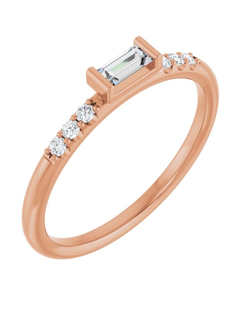 Anel Empilhável Cravejado em Ouro 14k com Diamantes Naturais