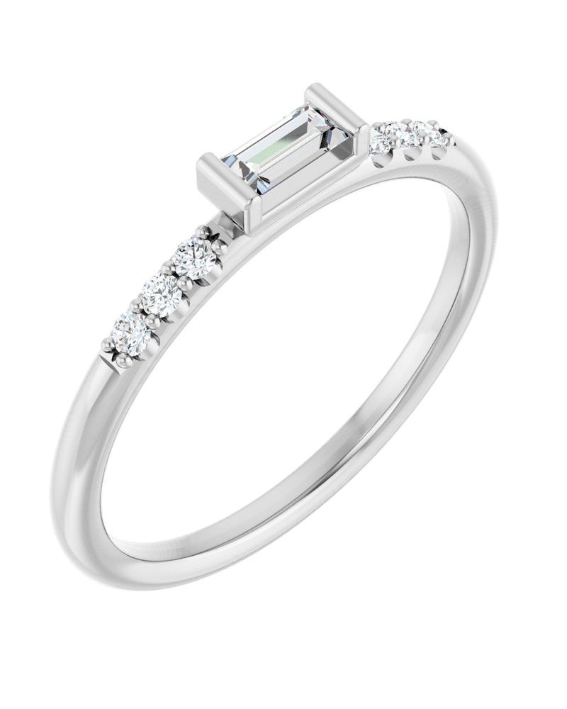 Anel Empilhável Cravejado em Ouro 14k com Diamantes Naturais