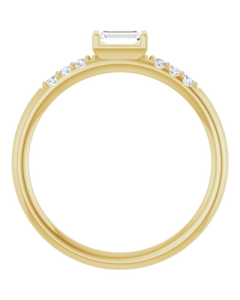 Anel Empilhável Cravejado em Ouro 14k com Diamantes Naturais
