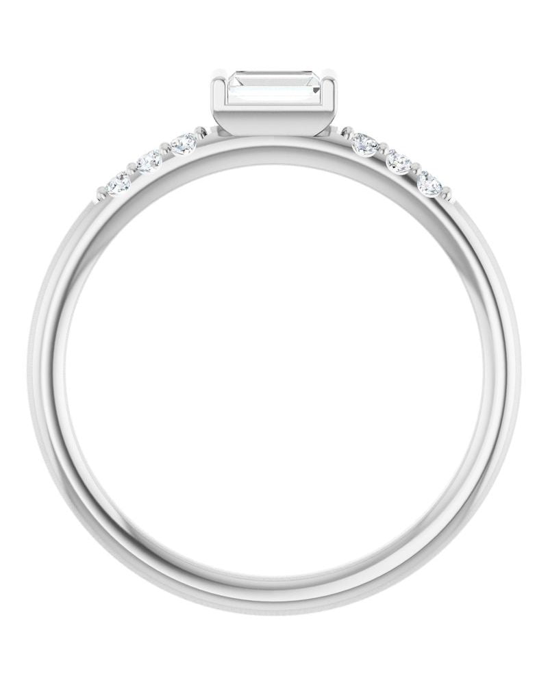 Anel Empilhável Cravejado em Ouro 14k com Diamantes Naturais