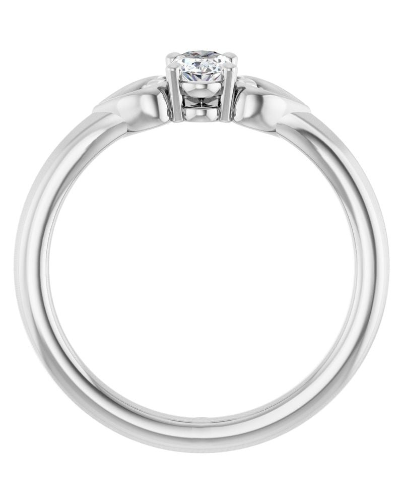 Anel Coração Infantil em Ouro 14k com Diamantes Naturais – Modelo 3