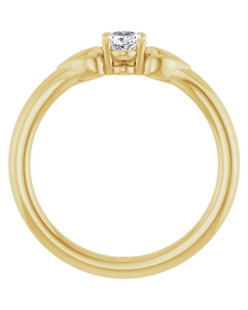 Anel Coração Infantil em Ouro 14k com Diamantes Naturais – Modelo 3