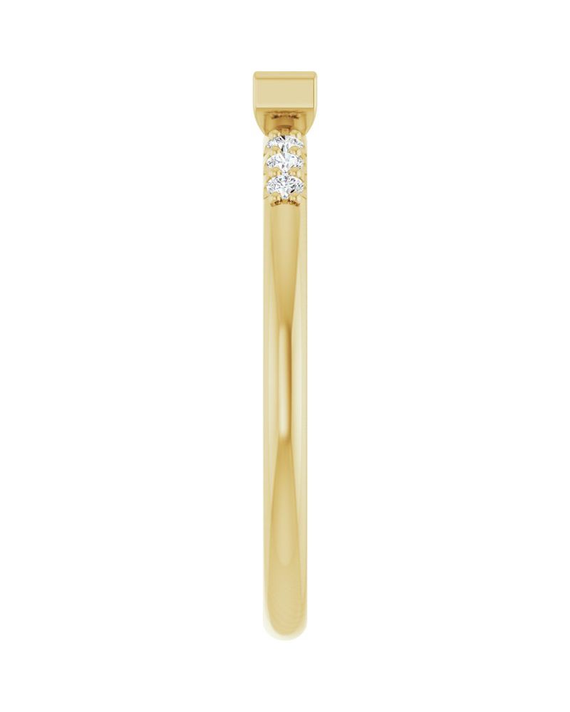 Anel Empilhável Cravejado em Ouro 14k com Diamantes Naturais