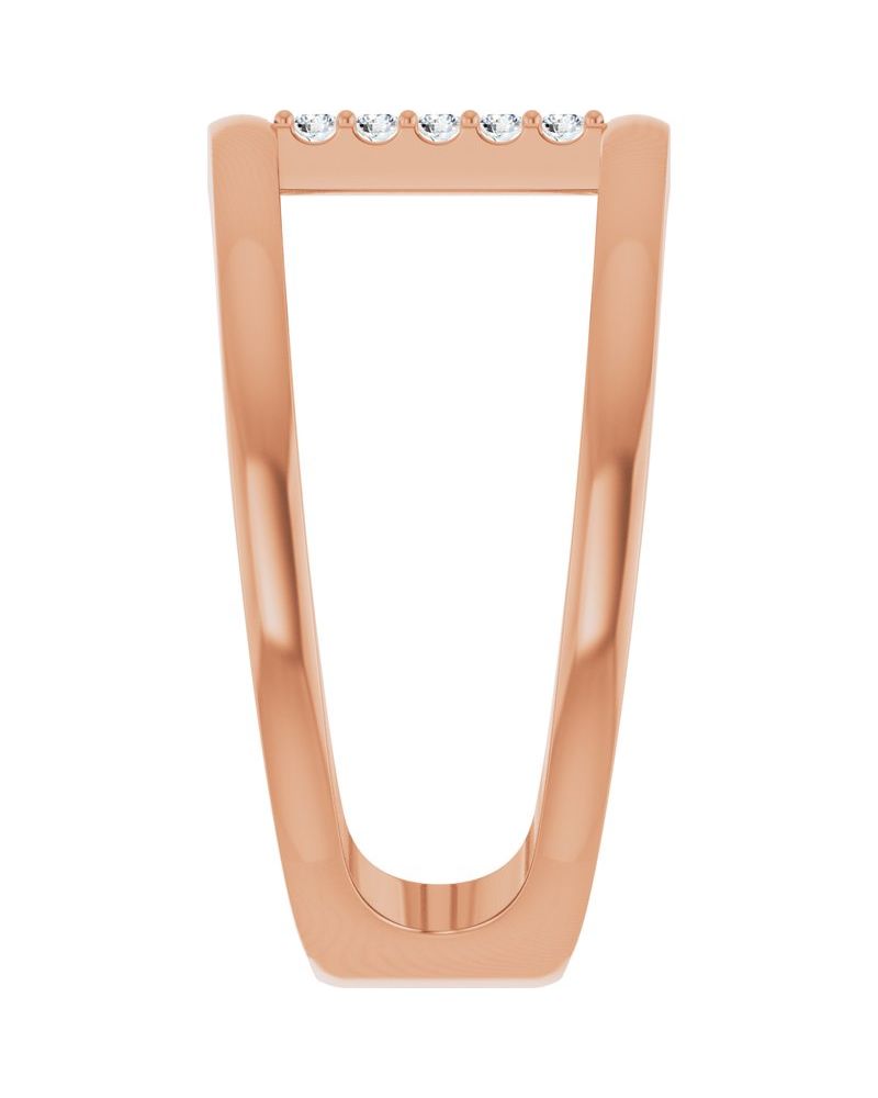 Anel Vazado em Ouro 14k com Diamantes Naturais – Modelo 4