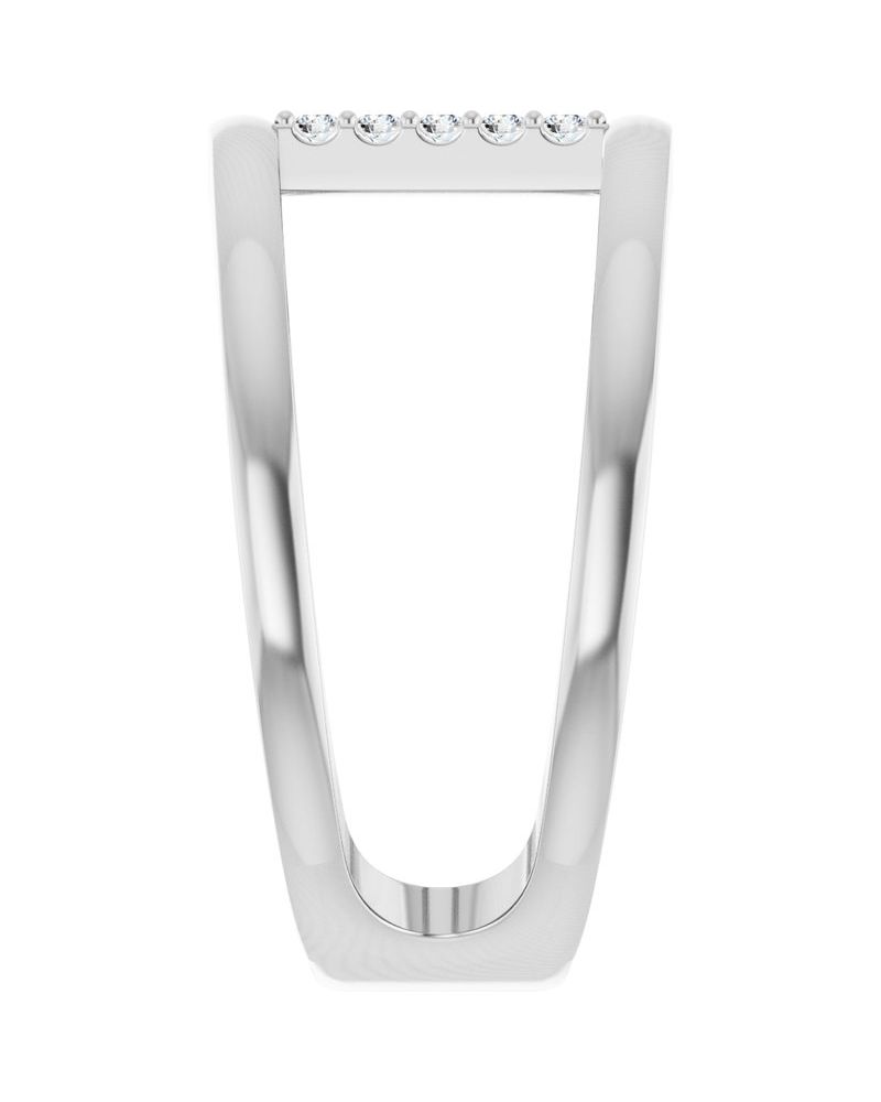 Anel Vazado em Ouro 14k com Diamantes Naturais – Modelo 4