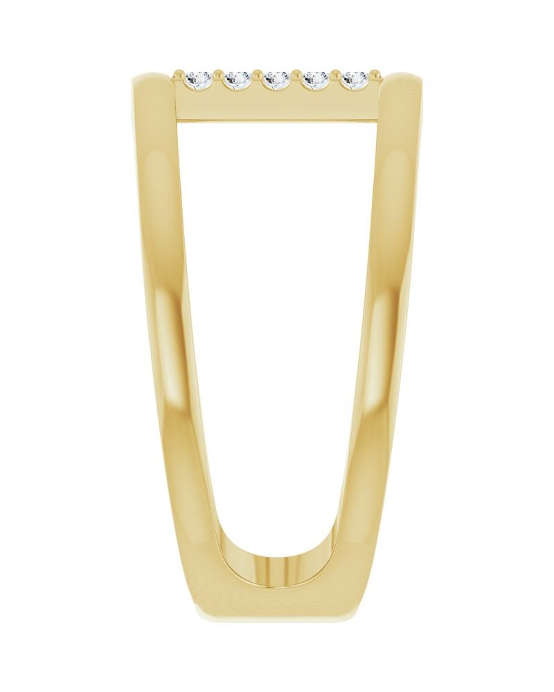 Anel Vazado em Ouro 14k com Diamantes Naturais – Modelo 4