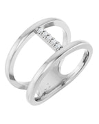 Anel Vazado em Ouro 14k com Diamantes Naturais – Modelo 4