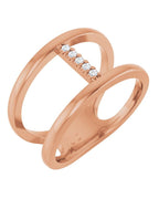 Anel Vazado em Ouro 14k com Diamantes Naturais – Modelo 4