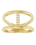 Anel Vazado em Ouro 14k com Diamantes Naturais – Modelo 4