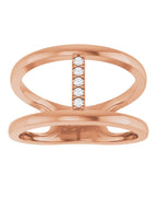 Anel Vazado em Ouro 14k com Diamantes Naturais – Modelo 4