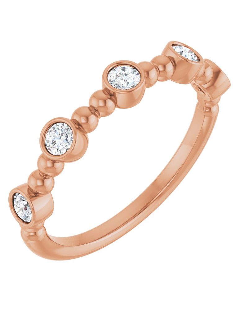 Anel Bolinha Empilhável em Ouro 14k com Diamantes Naturais – Modelo 4
