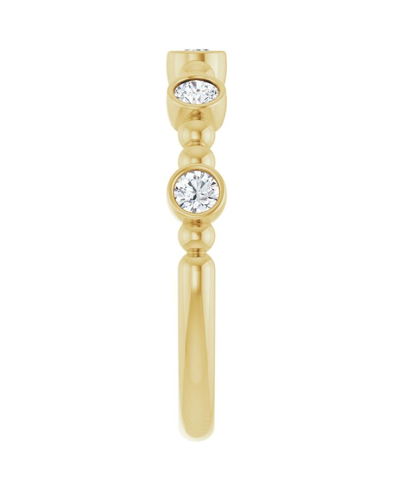 Anel Bolinha Empilhável em Ouro 14k com Diamantes Naturais – Modelo 4