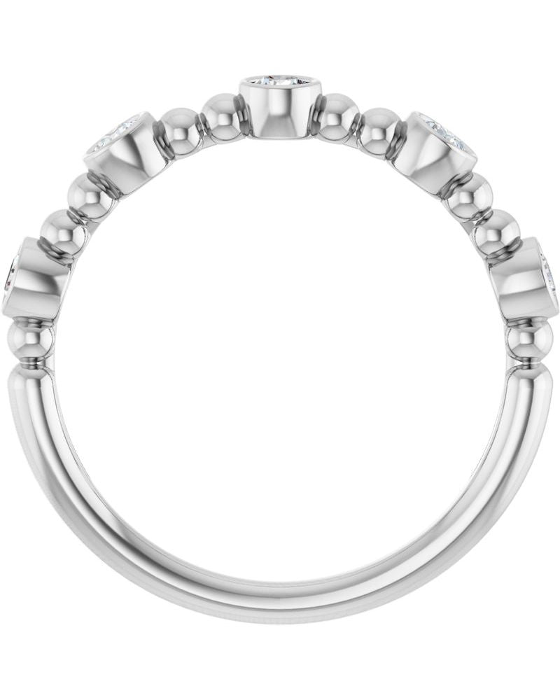 Anel Bolinha Empilhável em Ouro 14k com Diamantes Naturais – Modelo 4