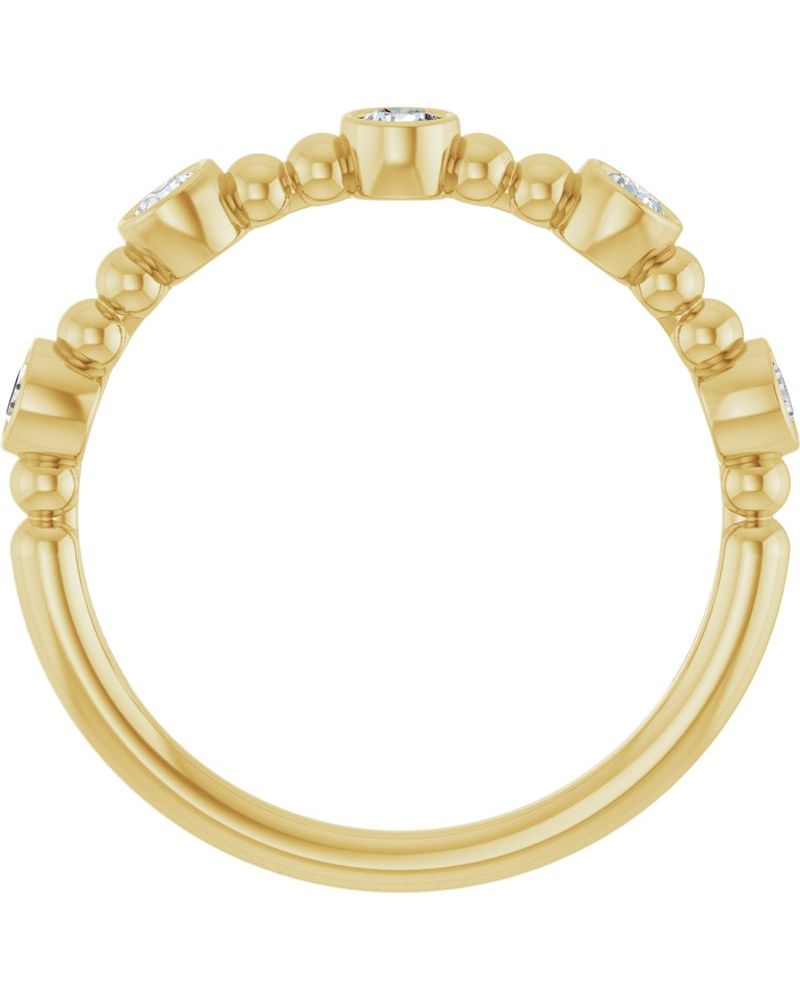 Anel Bolinha Empilhável em Ouro 14k com Diamantes Naturais – Modelo 4
