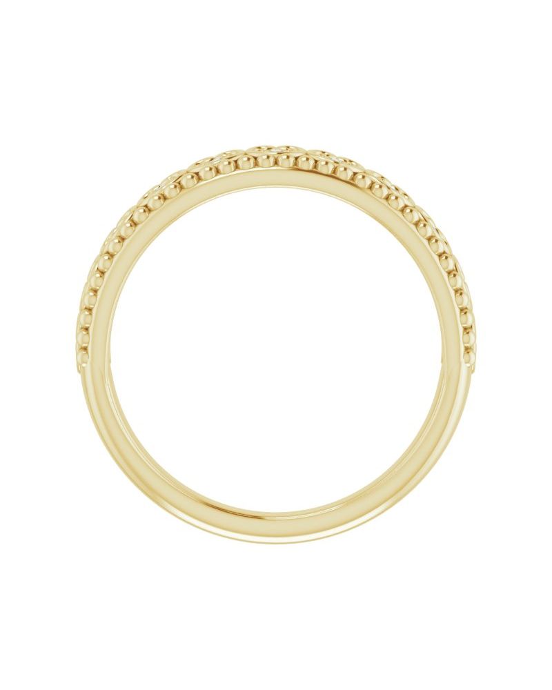 Anel Bolinhas Coração Empilhável em Ouro 14k com Diamantes Naturais