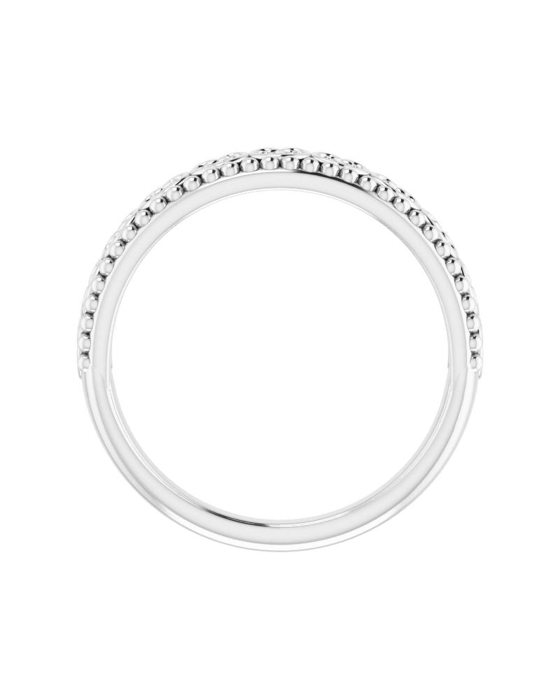 Anel Bolinhas Coração Empilhável em Ouro 14k com Diamantes Naturais