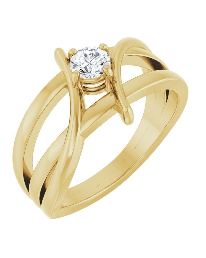 Anel Bypass em Ouro 14k com Diamantes Naturais – Modelo 8