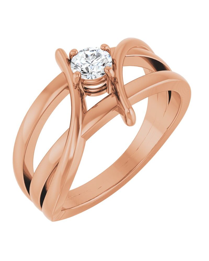 Anel Bypass em Ouro 14k com Diamantes Naturais – Modelo 8